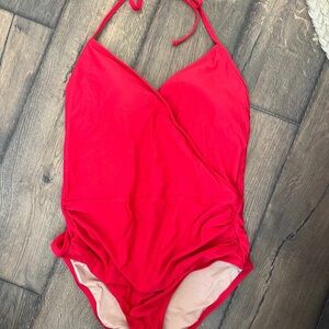 J. Crew Red One Piece Swimsuit